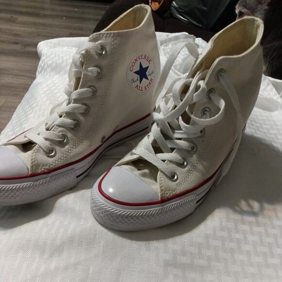 Converse Womens Chuck Taylor All Star High Top Shoes Size 8.5 Optic White - Picture 1 of 8